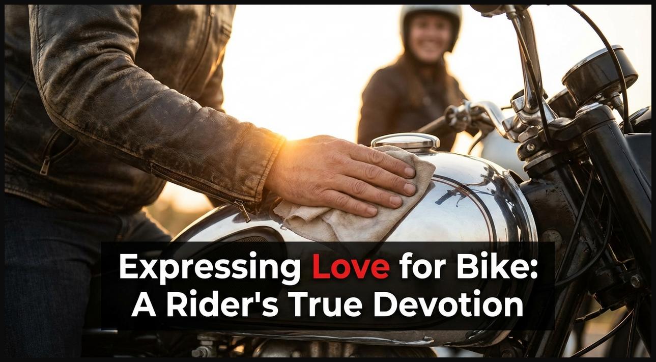 A person affectionately cleaning their motorcycle, showing a deep bond and love for their bike.