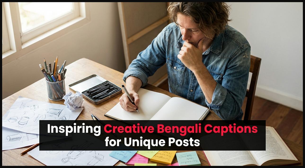 A person sketching or writing in a notebook, surrounded by subtle creative inspirations, symbolizing imaginative and artistic thought.