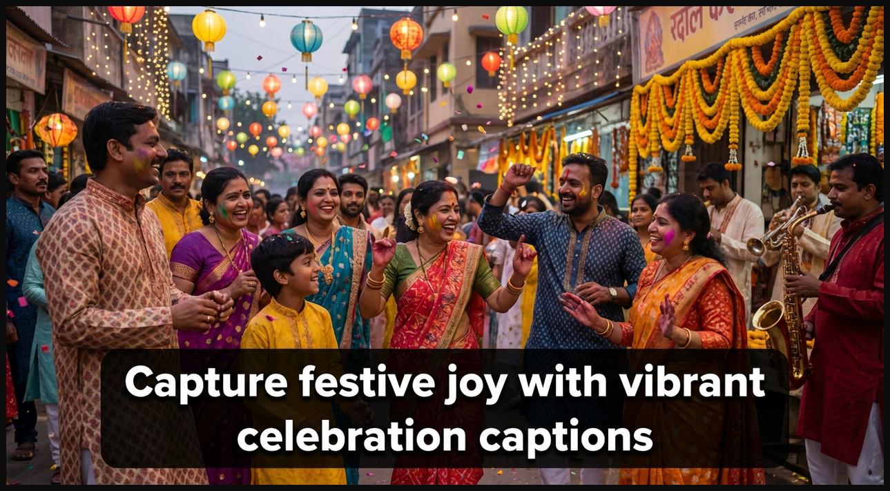 People celebrating a festive occasion with joy, colorful attire, and celebratory decorations, showing unity.