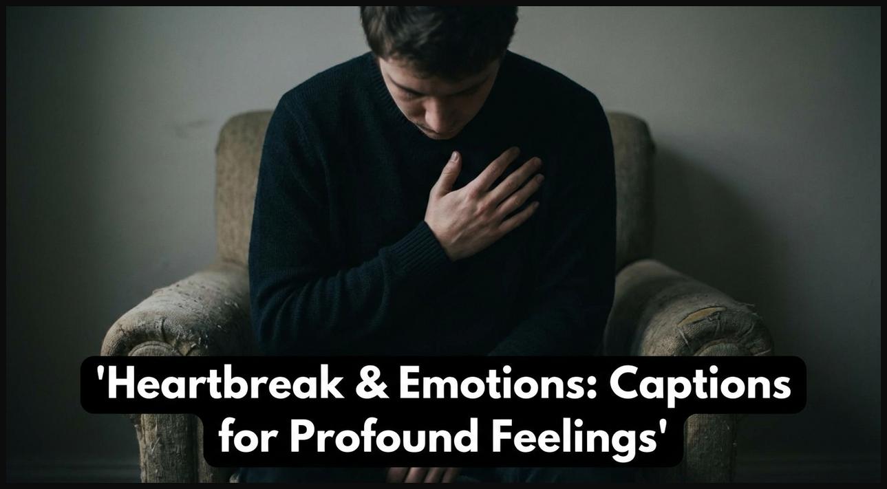 A person with a hand on their chest and head bowed, depicting heartbreak and profound emotional pain for captions.