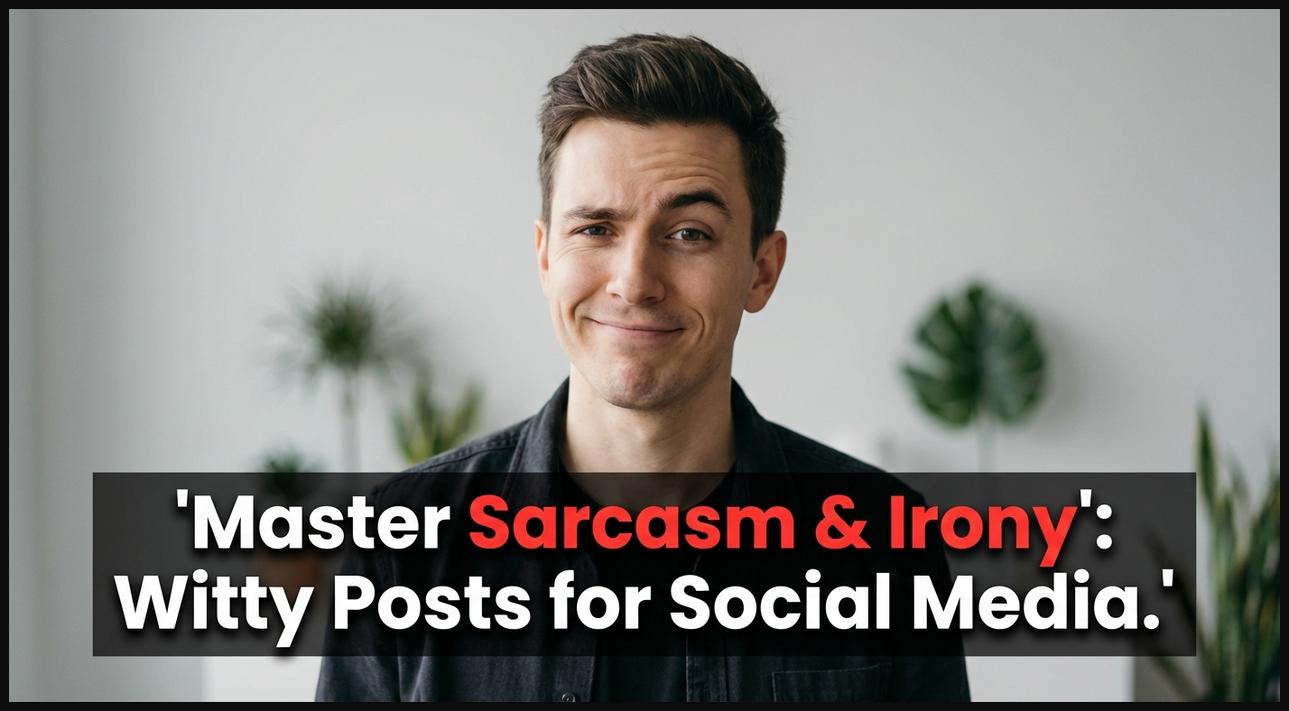 A person with a subtle, wry, sarcastic expression, reflecting ironic social media posts.