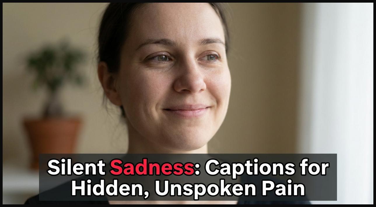 A person with a forced smile and sad eyes, illustrating silent sadness and unspoken emotional pain.