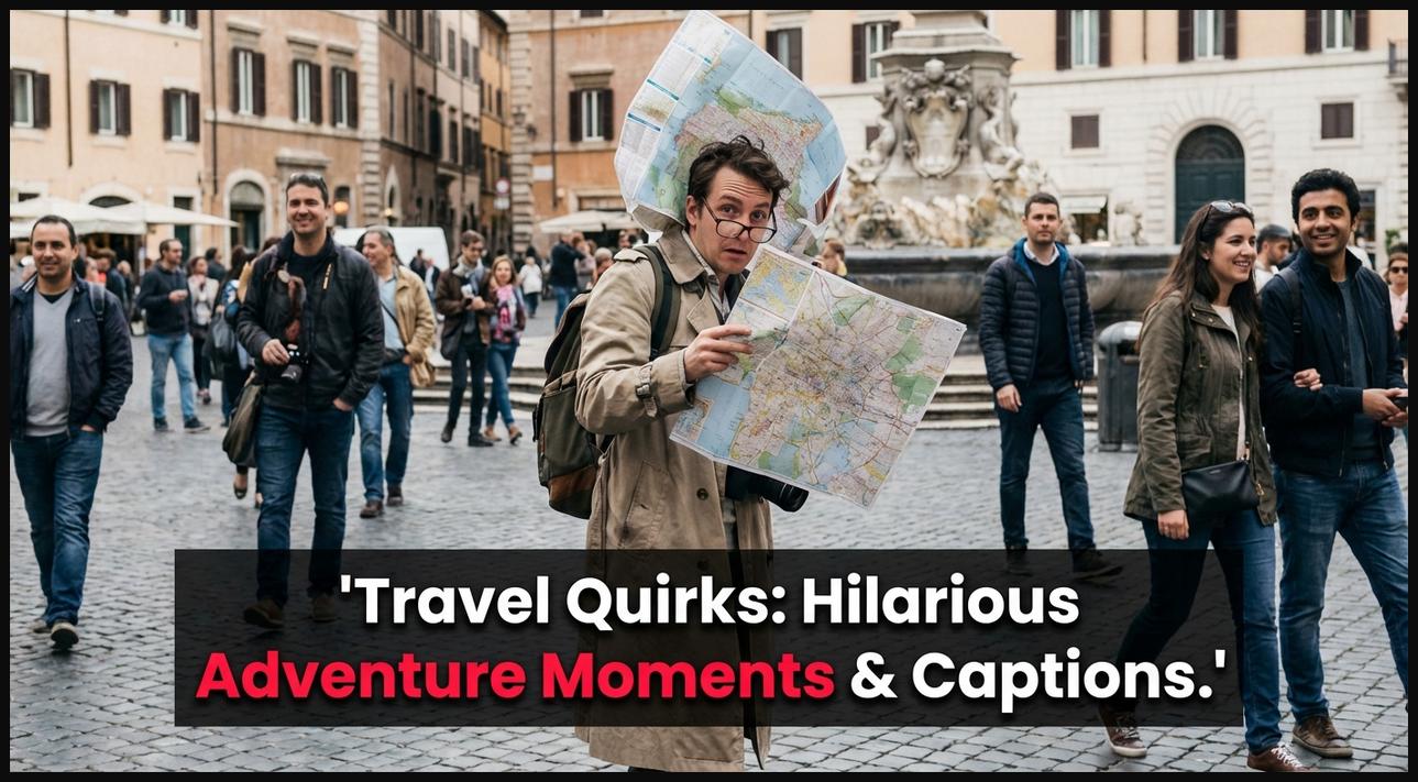 A person experiencing a funny or slightly awkward moment while traveling, like getting lost.